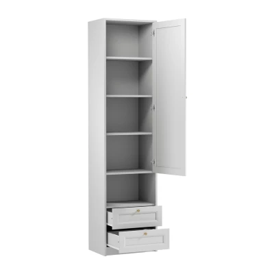 Kombinierter Kleiderschrank 54 cm SILVA - weiß/gold