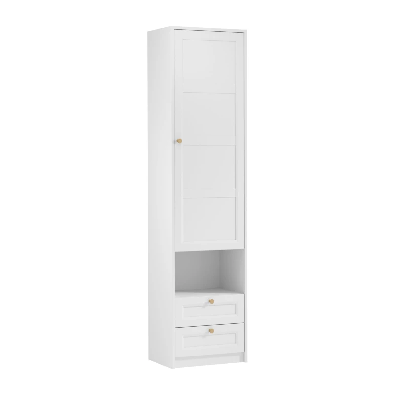 Kombinierter Kleiderschrank 54 cm SILVA - weiß/gold