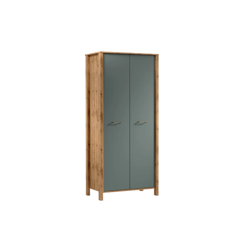 Kleiderschrank 90 cm NORDIKO - Wotan Eiche / Grün