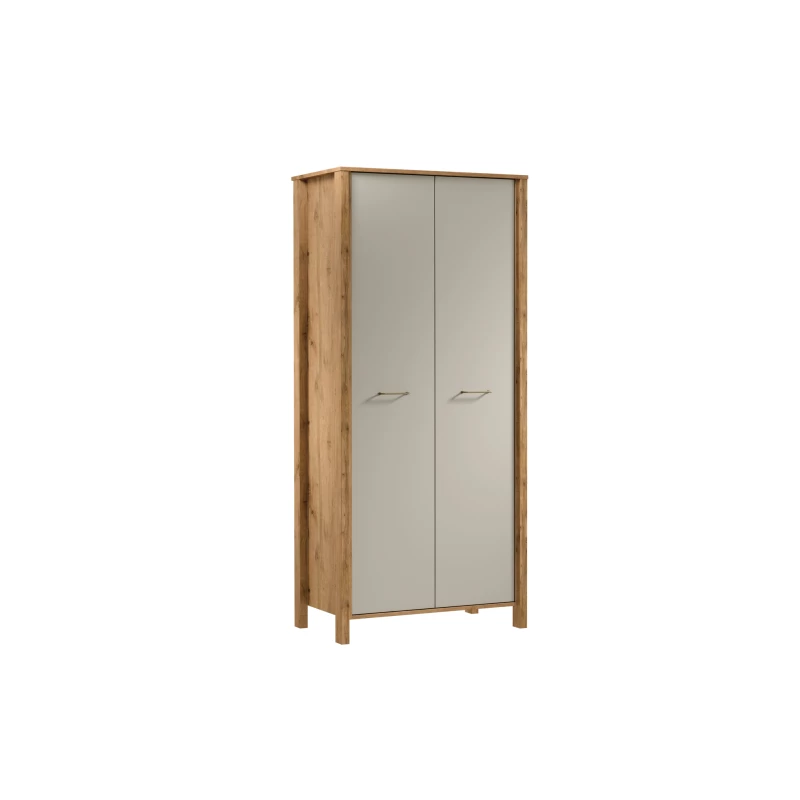 Kleiderschrank 90 cm NORDIKO - Wotan Eiche / Beige
