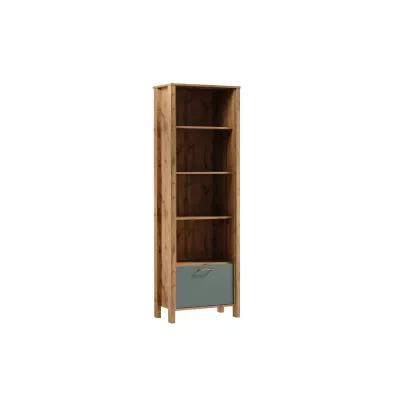 NORDIKO Regal mit Schrank - Wotan Eiche / Grün