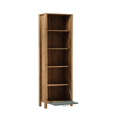 NORDIKO Regal mit Schrank - Wotan Eiche / Grün