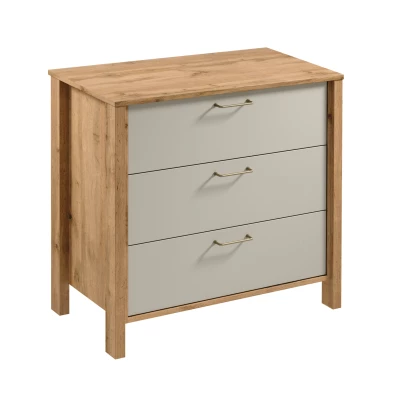 NORDIKO Kommode – Wotan-Eiche / Beige