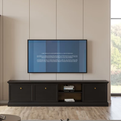 TV-Ständer LUCARA – schwarzbraun / Eiche