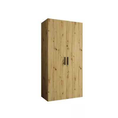 Geräumiger Kleiderschrank HELMA 1 100 cm - Eiche handwerklich gefertigt / schwarze Griffe