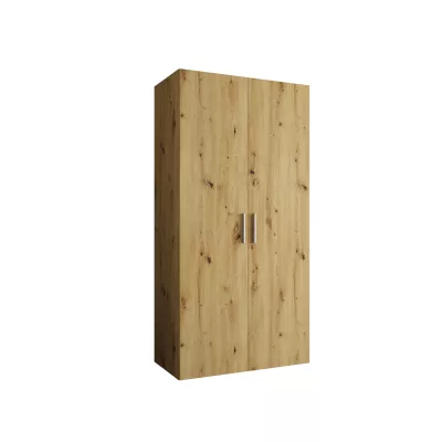 Geräumiger Kleiderschrank HELMA 1 100 cm - Eiche handgefertigt / silberne Griffe