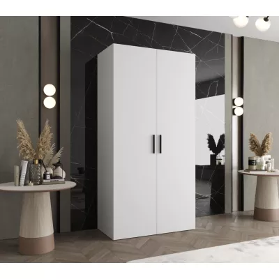 Geräumiger Kleiderschrank HELMA 1 100 cm - weiß / schwarze Griffe