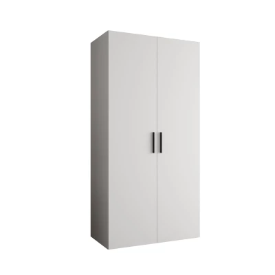 Geräumiger Kleiderschrank HELMA 1 100 cm - weiß / schwarze Griffe