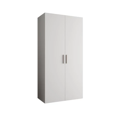 Geräumiger Kleiderschrank HELMA 1 100 cm - weiß / silberne Griffe
