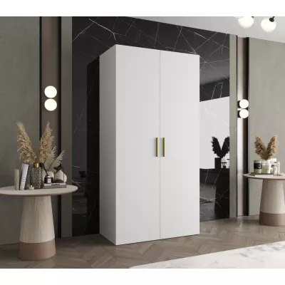 Geräumiger Kleiderschrank HELMA 1 100 cm - weiß / goldene Griffe