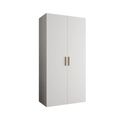Geräumiger Kleiderschrank HELMA 1 100 cm - weiß / goldene Griffe