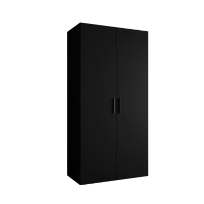 Geräumiger Kleiderschrank HELMA 1 100 cm - schwarz / schwarze Griffe