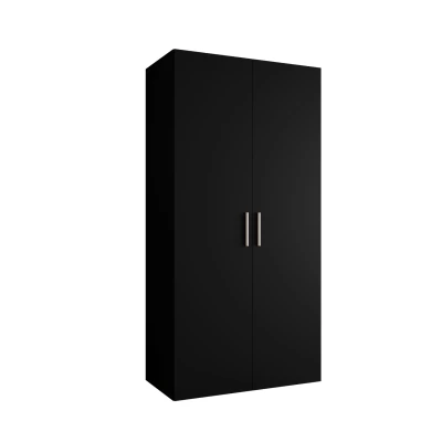 Geräumiger Kleiderschrank HELMA 1 100 cm - schwarz / silberne Griffe