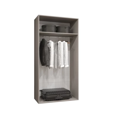 Geräumiger Kleiderschrank HELMA 1 100 cm - schwarz / silberne Griffe