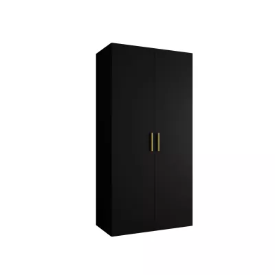 Geräumiger Kleiderschrank HELMA 1 100 cm - schwarz / goldene Griffe