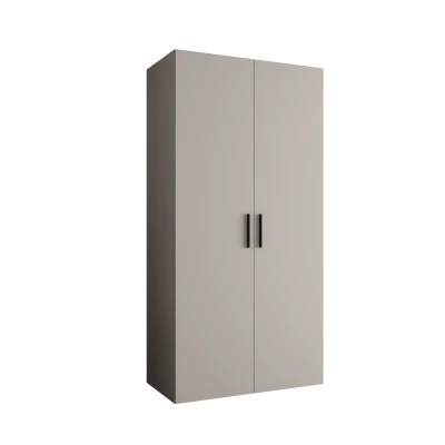 Geräumiger Kleiderschrank HELMA 1 100 cm - Kaschmir / schwarze Griffe