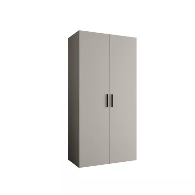 Geräumiger Kleiderschrank HELMA 1 100 cm - Kaschmir / schwarze Griffe