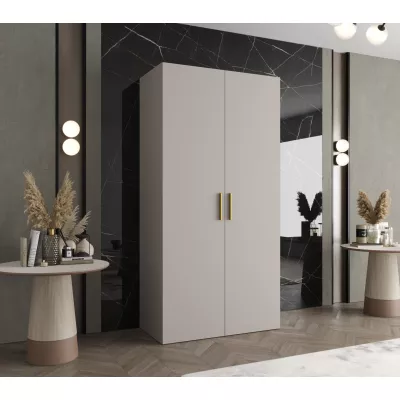 Geräumiger Kleiderschrank HELMA 1 100 cm - Kaschmir / goldene Griffe