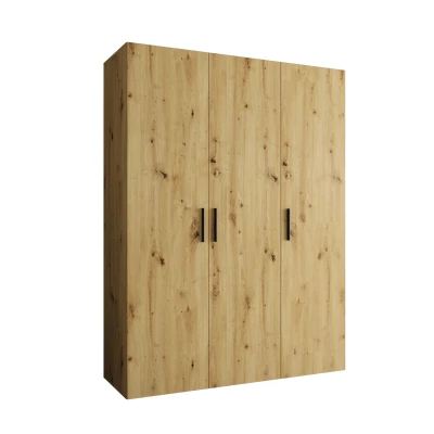 Geräumiger Kleiderschrank HELMA 1 150 cm - Eiche handwerklich gefertigt / schwarze Griffe