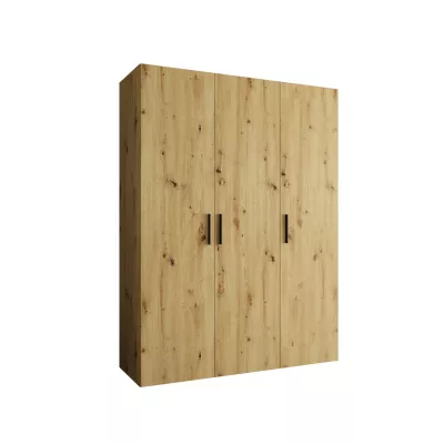 Geräumiger Kleiderschrank HELMA 1 150 cm - Eiche handwerklich gefertigt / schwarze Griffe
