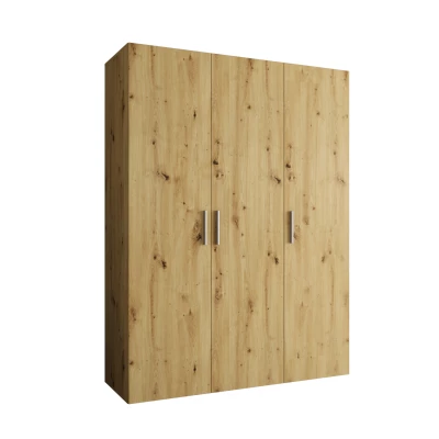 Geräumiger Kleiderschrank HELMA 1 150 cm - Eiche handgefertigt / silberne Griffe