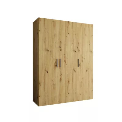 Geräumiger Kleiderschrank HELMA 1 150 cm - Eiche handgefertigt / silberne Griffe
