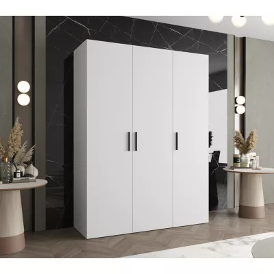 Geräumiger Kleiderschrank HELMA 1 150 cm - weiß / schwarze Griffe