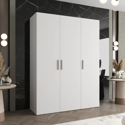 Geräumiger Kleiderschrank HELMA 1 150 cm - weiß / silberne Griffe