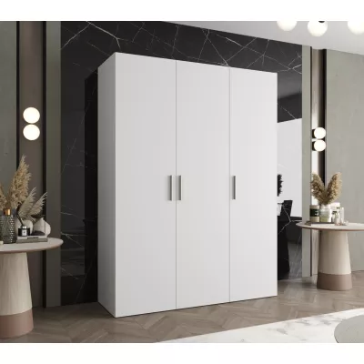 Geräumiger Kleiderschrank HELMA 1 150 cm - weiß / silberne Griffe