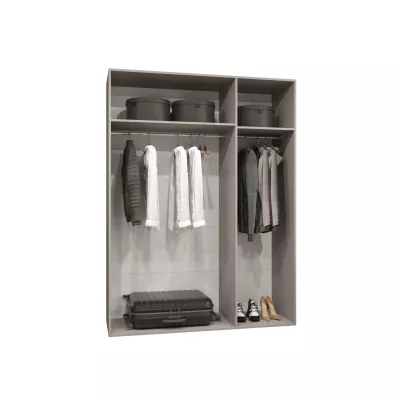 Geräumiger Kleiderschrank HELMA 1 150 cm - weiß / silberne Griffe