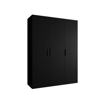 Geräumiger Kleiderschrank HELMA 1 150 cm - schwarz / schwarze Griffe