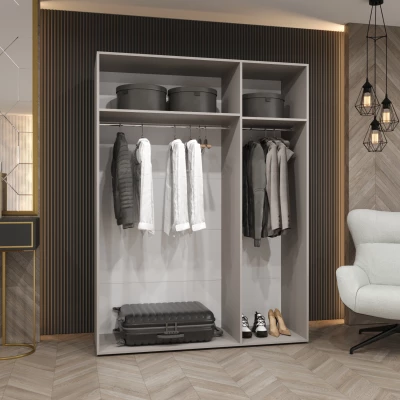 Geräumiger Kleiderschrank HELMA 1 150 cm - schwarz / silberne Griffe
