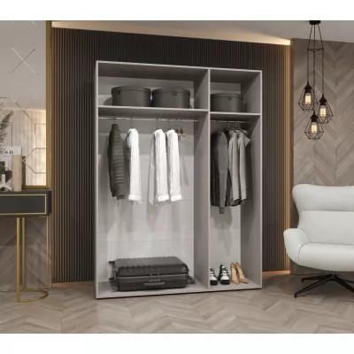 Geräumiger Kleiderschrank HELMA 1 150 cm - schwarz / silberne Griffe