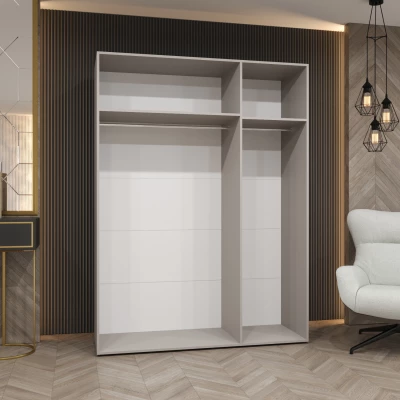 Geräumiger Kleiderschrank HELMA 1 150 cm - schwarz / silberne Griffe