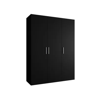 Geräumiger Kleiderschrank HELMA 1 150 cm - schwarz / silberne Griffe