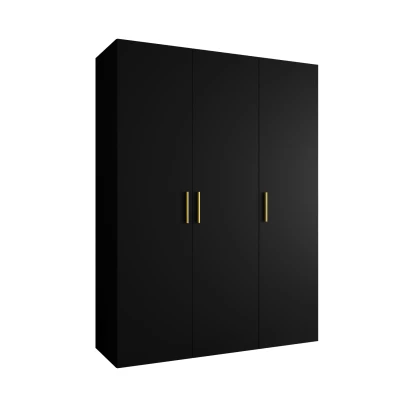 Geräumiger Kleiderschrank HELMA 1 150 cm - schwarz / goldene Griffe