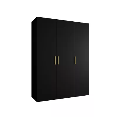 Geräumiger Kleiderschrank HELMA 1 150 cm - schwarz / goldene Griffe