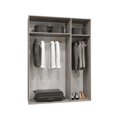 Geräumiger Kleiderschrank HELMA 1 150 cm - Kaschmir / schwarze Griffe