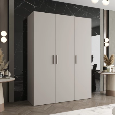 Geräumiger Kleiderschrank HELMA 1 150 cm - Kaschmir / silberne Griffe