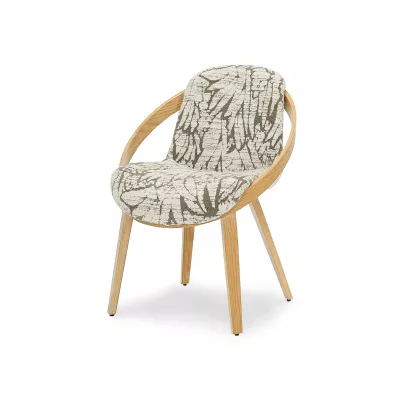 Designer-Esszimmerstuhl HODA – beige-grau / Eiche