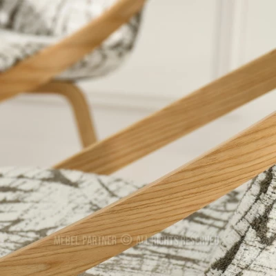 Designer-Esszimmerstuhl HODA – beige-grau / Eiche