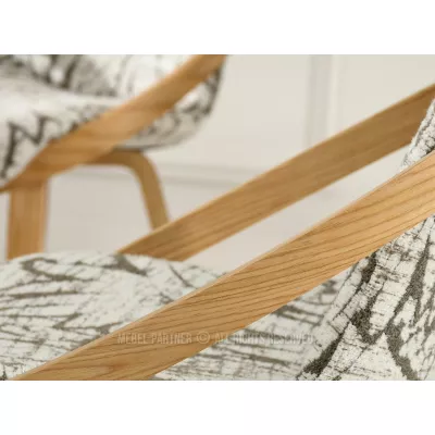 Designer-Esszimmerstuhl HODA – beige-grau / Eiche