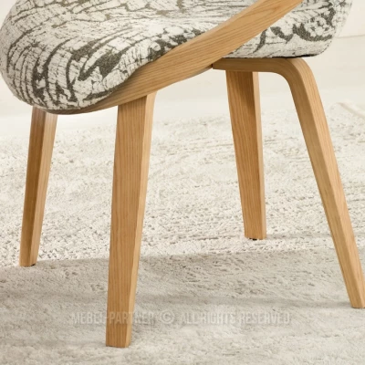 Designer-Esszimmerstuhl HODA – beige-grau / Eiche