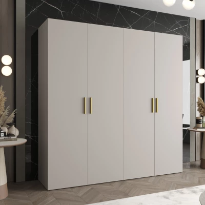 Geräumiger Kleiderschrank HELMA 1.200 cm - Kaschmir / goldene Griffe