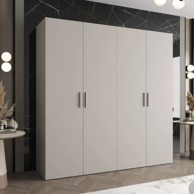 Geräumiger Kleiderschrank HELMA 1.200 cm - Kaschmir / silberne Griffe