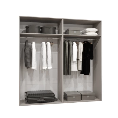 Geräumiger Kleiderschrank HELMA 1.200 cm - Kaschmir / silberne Griffe