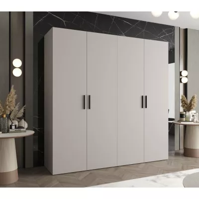 Geräumiger Kleiderschrank HELMA 1.200 cm - Kaschmir / schwarze Griffe