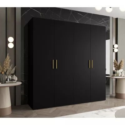 Geräumiger Kleiderschrank HELMA 1.200 cm - schwarz / goldene Griffe