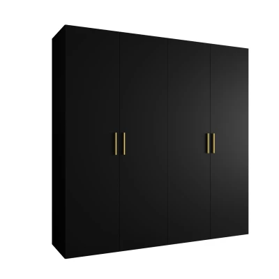 Geräumiger Kleiderschrank HELMA 1.200 cm - schwarz / goldene Griffe