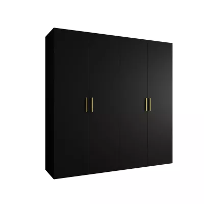 Geräumiger Kleiderschrank HELMA 1.200 cm - schwarz / goldene Griffe